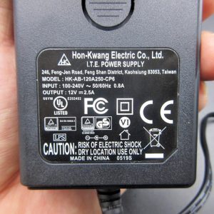 adapter nguồn 12v 2.5a chính hãng hon-kwang HK-AB-120A250-CP6